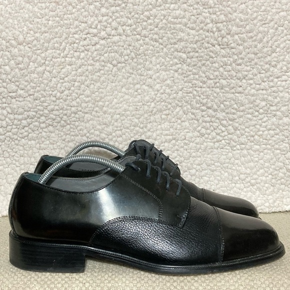 Florsheim Men's Black Pebbled Leather w/Cap Toe Classic Oxford Shoes SZ US 11 D - Picture 1 of 12